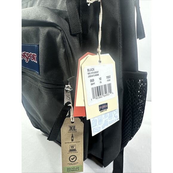 JanSport 17.5" Big Student Backpack - Black - Picture 2 of 7